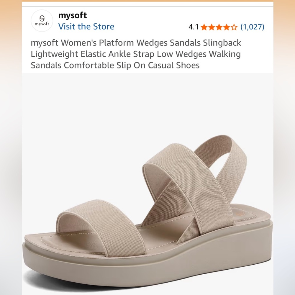 mysoft Women's Platform Wedges Sandals Slingback